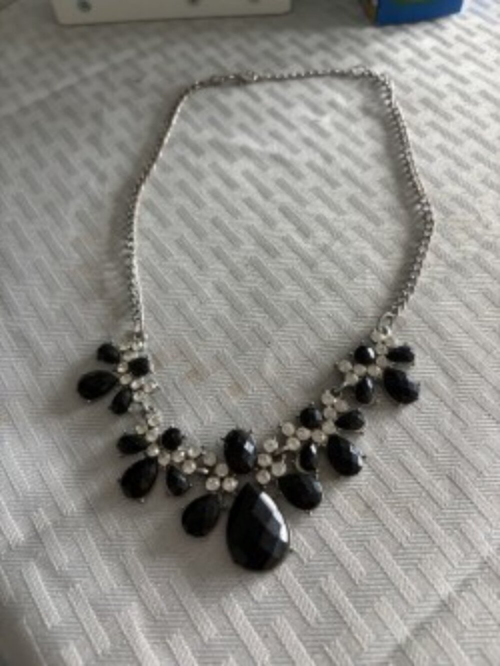 Silver & Black Jewel Costume Necklace [GUC]